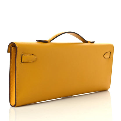 Hermes Swift Kelly Cut Clutch Pochette Jaune Ambre 3 of 7