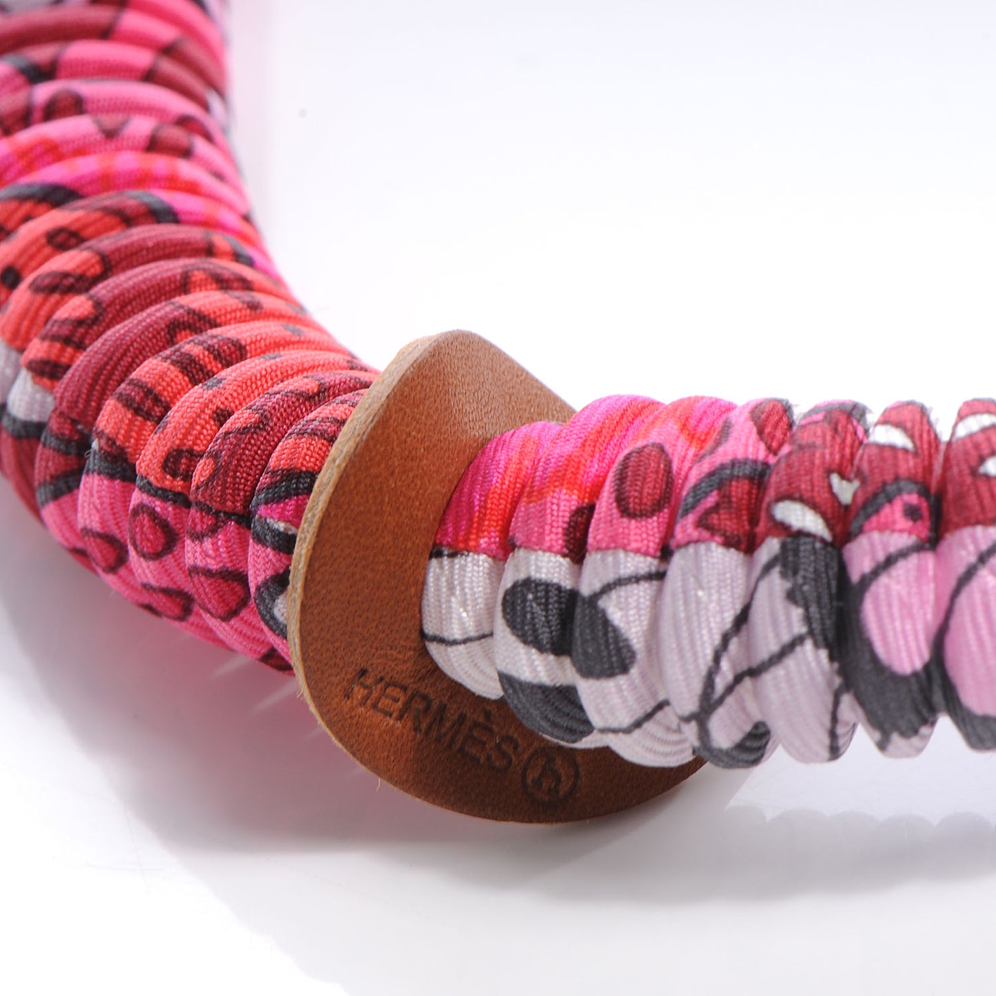 Silk Collier Plisse En Soie Petit H Pleated Necklace