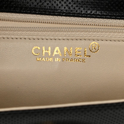 Chanel Lambskin Perforated Medium Single Flap Bag Black White 6 of 11