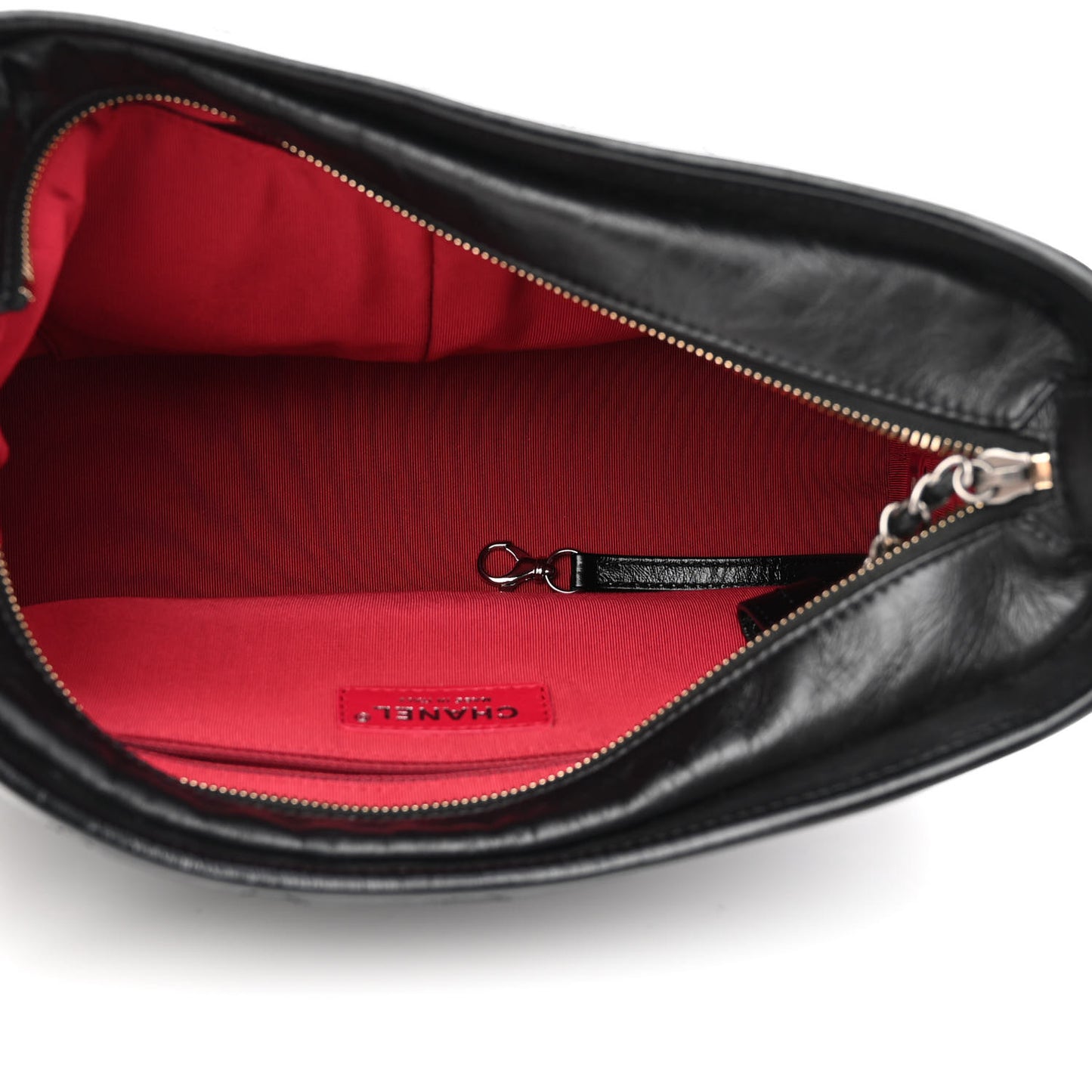 Aged Calfskin Quilted Medium Gabrielle Hobo Black