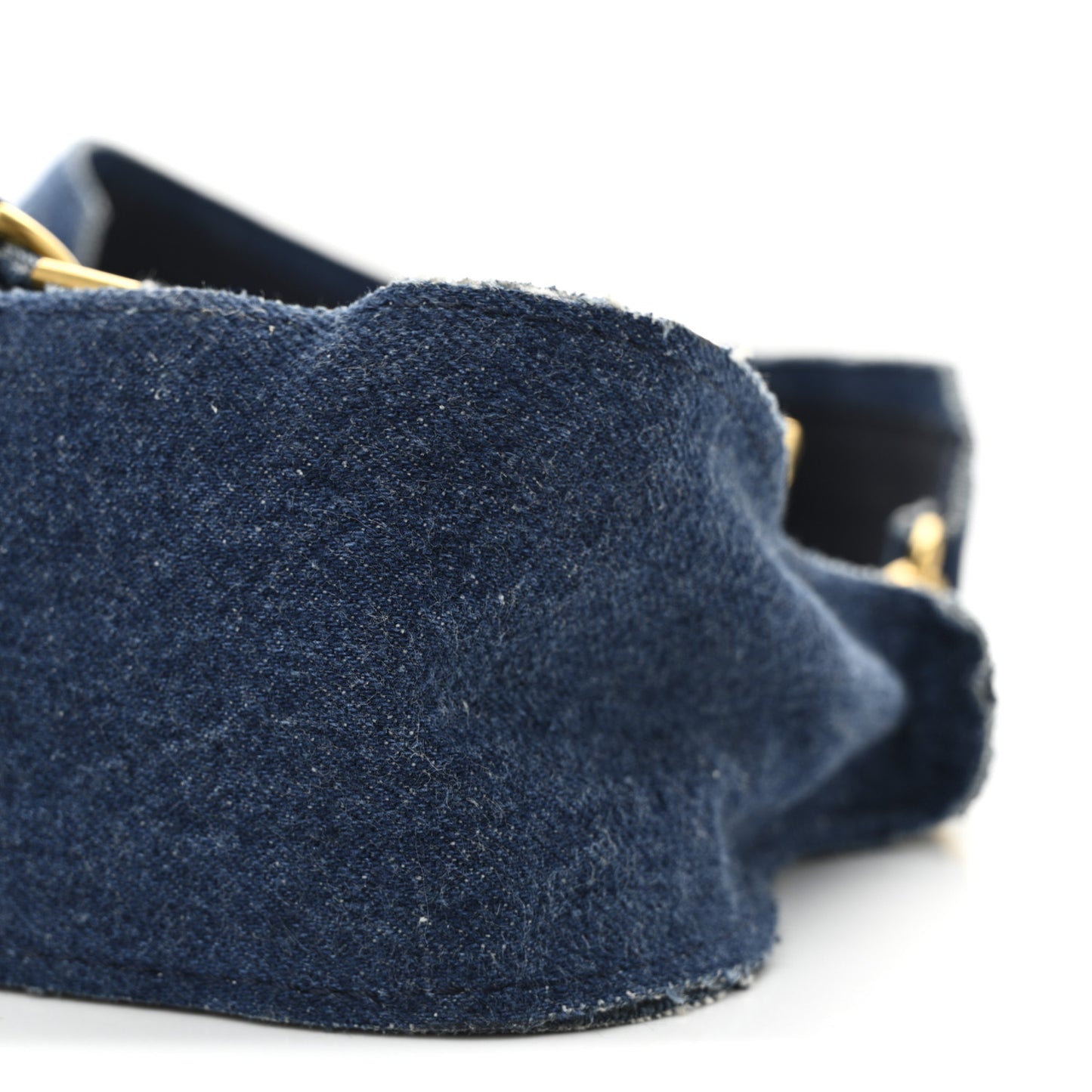 Denim Mini Marcie Saddle Satchel  Blue