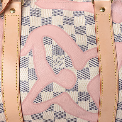 Louis Vuitton Damier Azur Tahitienne Keepall Bandouliere 50 Rose Ballerine 9 of 15