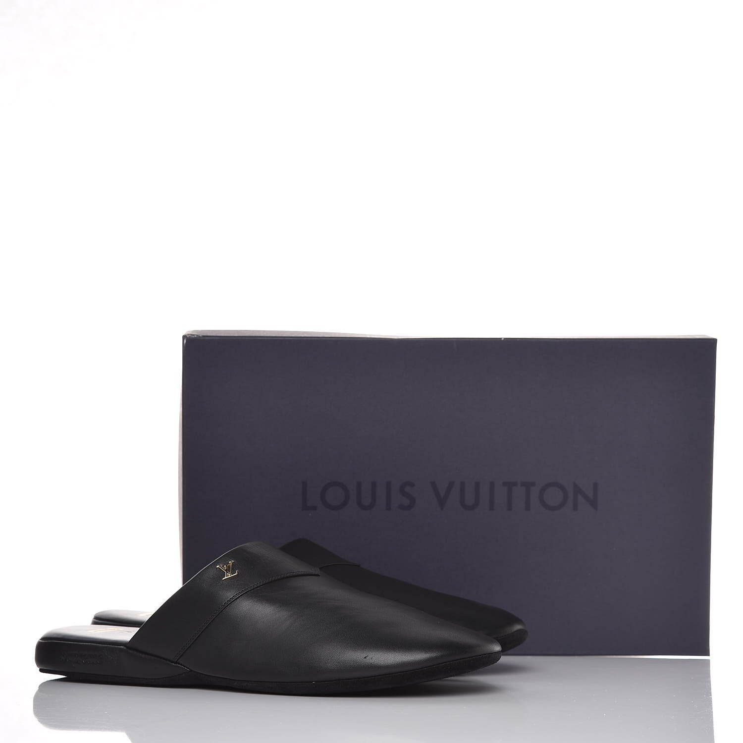 Louis Vuitton X SUPREME Lambskin Mens Hugh Slippers 7 Black 8 of 8