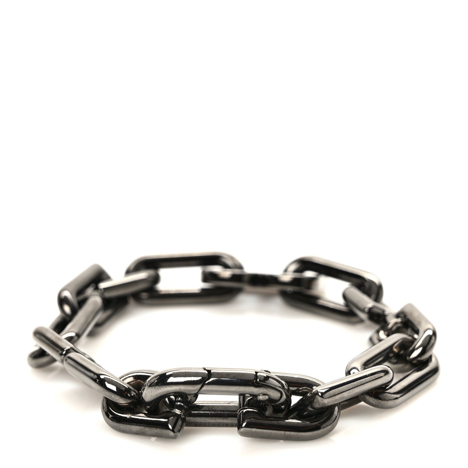 Balenciaga Metal B Chain Thin Bracelet M Dark Grey 2 of 4