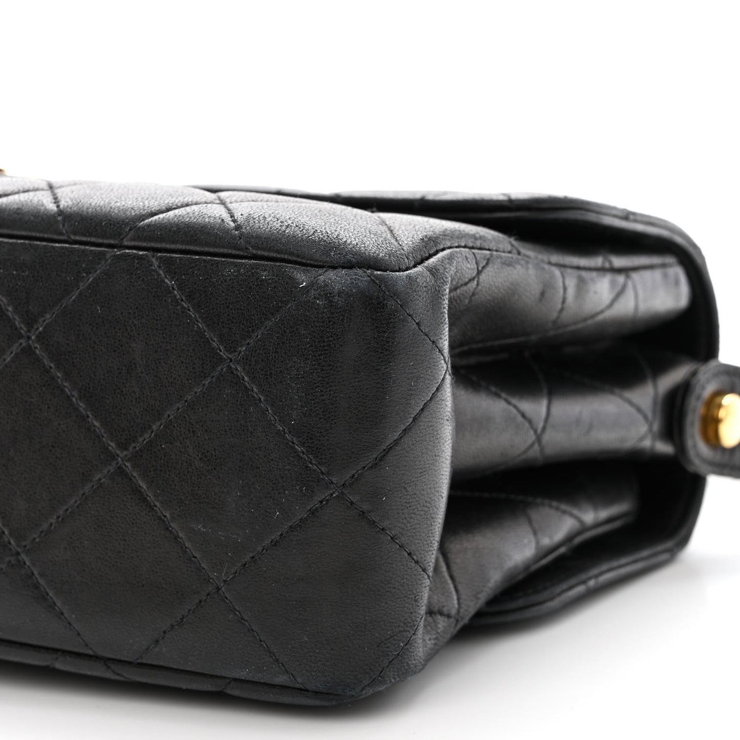 Lambskin Quilted Medium Double Sided Flap Black