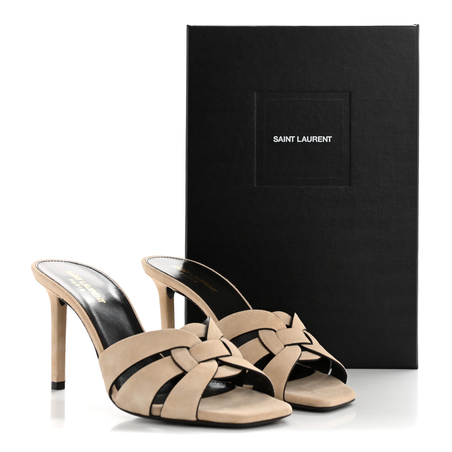 Saint Laurent Suede Tribute 85 Slide Sandals 41 Sand 10 of 10