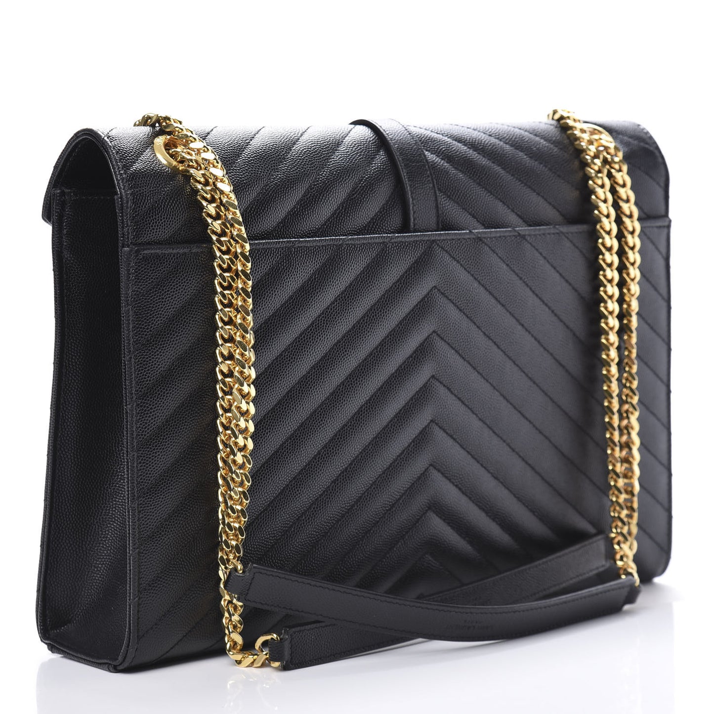 Grain De Poudre Matelasse Chevron Large Monogram Satchel Black