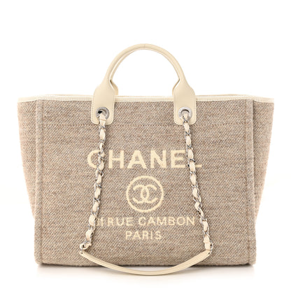 Chanel Mixed Fibers Calfskin Medium Deauville Tote Light Grey 1 of 11