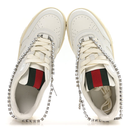 Gucci Calfskin Womens Re-Web Removable Crystal Sneakers 38.5 White 3 of 18