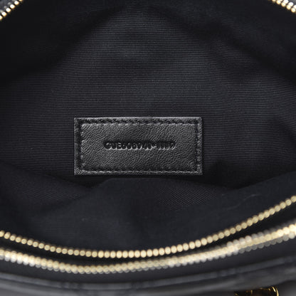 Saint Laurent Grained Lambskin Quilted Mini Becky Double Zip Bag Black 7 of 11