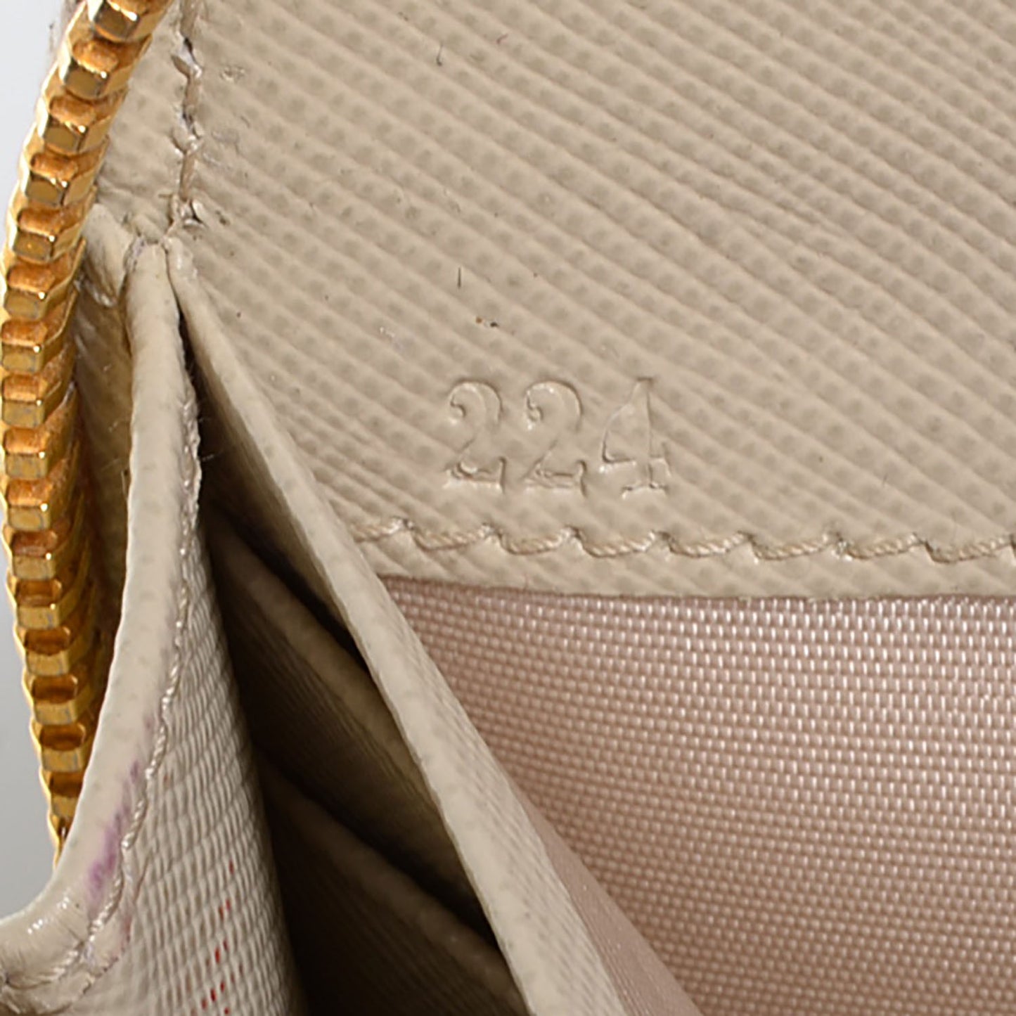 Saffiano Metal Zip Around Wallet Cera