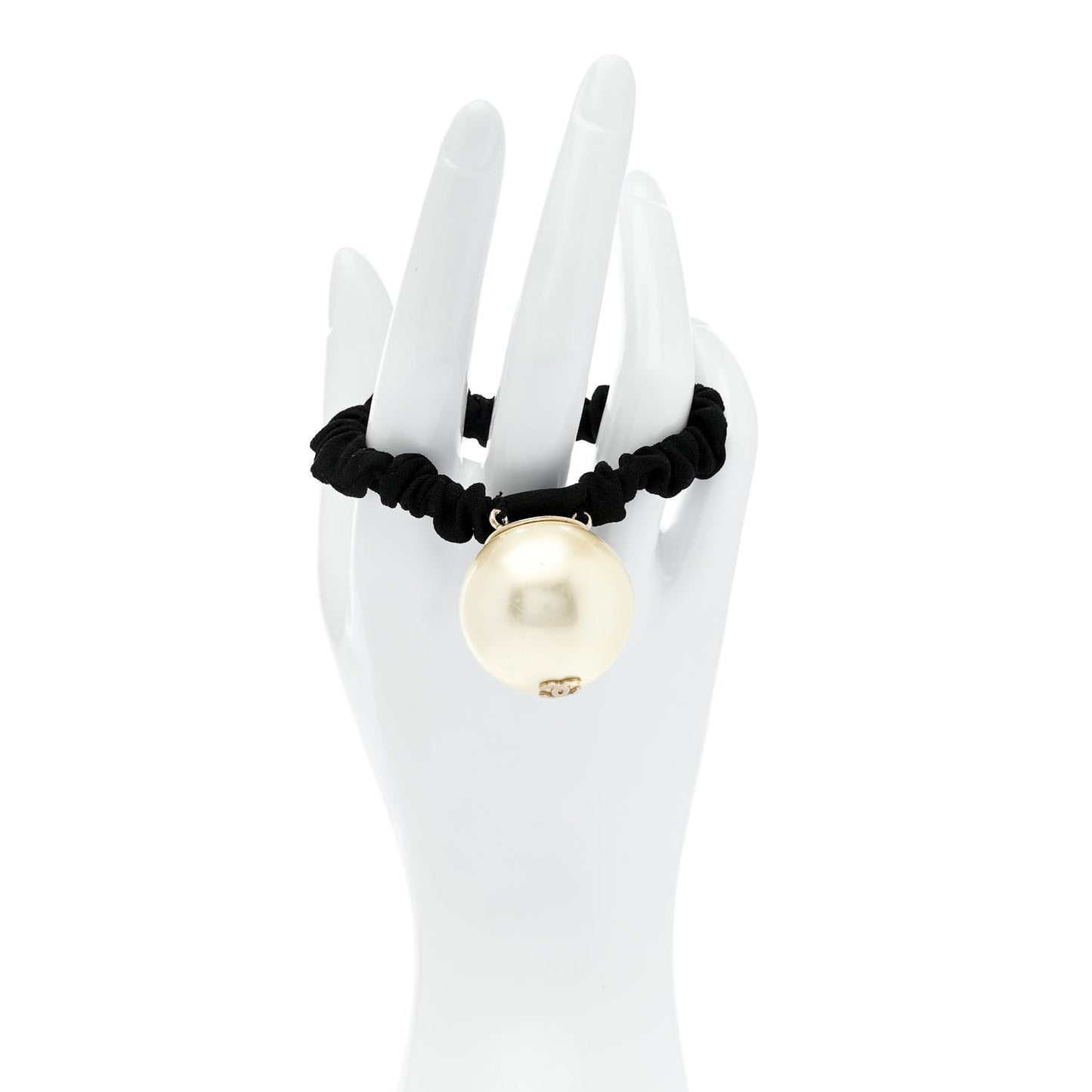 Pearl CC Hair Tie Black Gold Pearly White