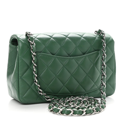 Chanel Lambskin Quilted Mini Rectangular Flap Green 3 of 10