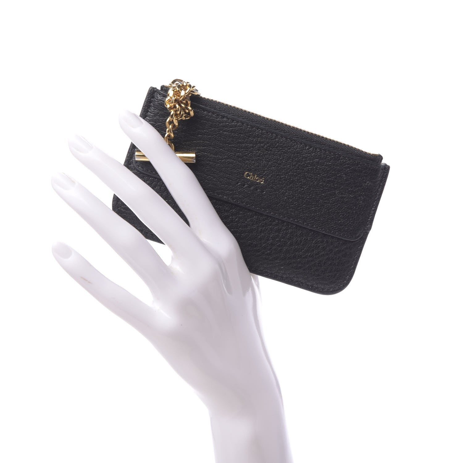Chloe Grained Calfskin Drew Card Holder Black 2 of 9