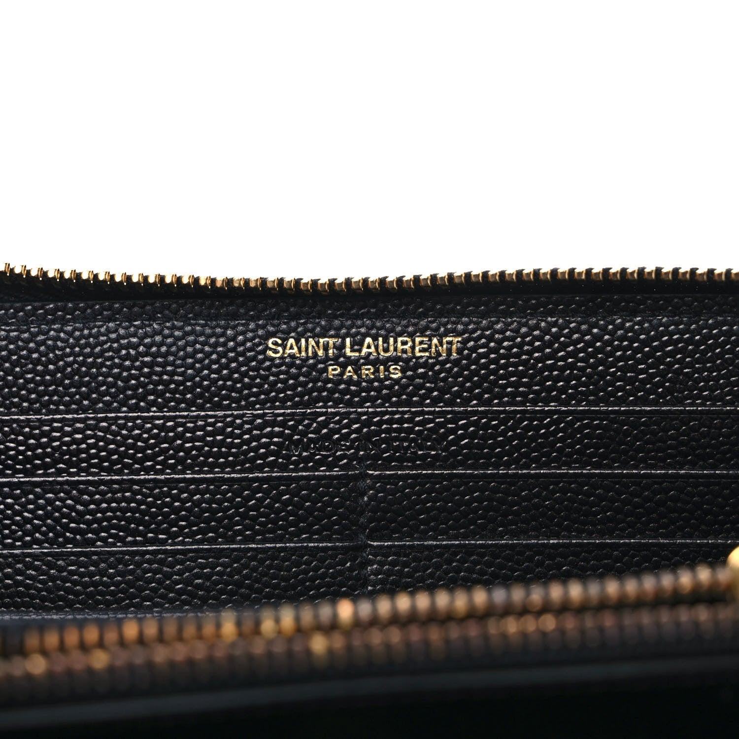 Saint Laurent Grain De Poudre Matelasse Chevron Monogram Zip Around Wallet Black 6 of 7