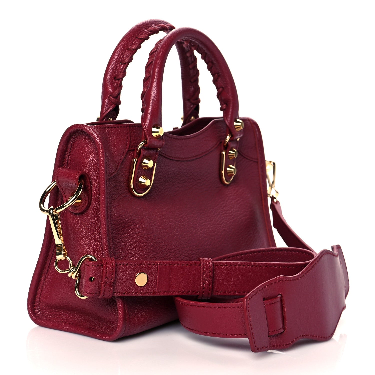 Balenciaga Chevre Gold Metallic Edge Hardware Mini City Rouge Grenat 3 of 10