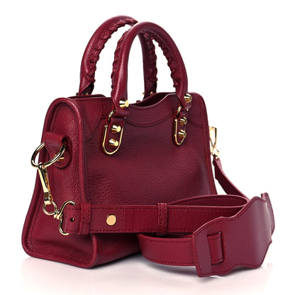 Balenciaga Chevre Gold Metallic Edge Hardware Mini City Rouge Grenat 3 of 10