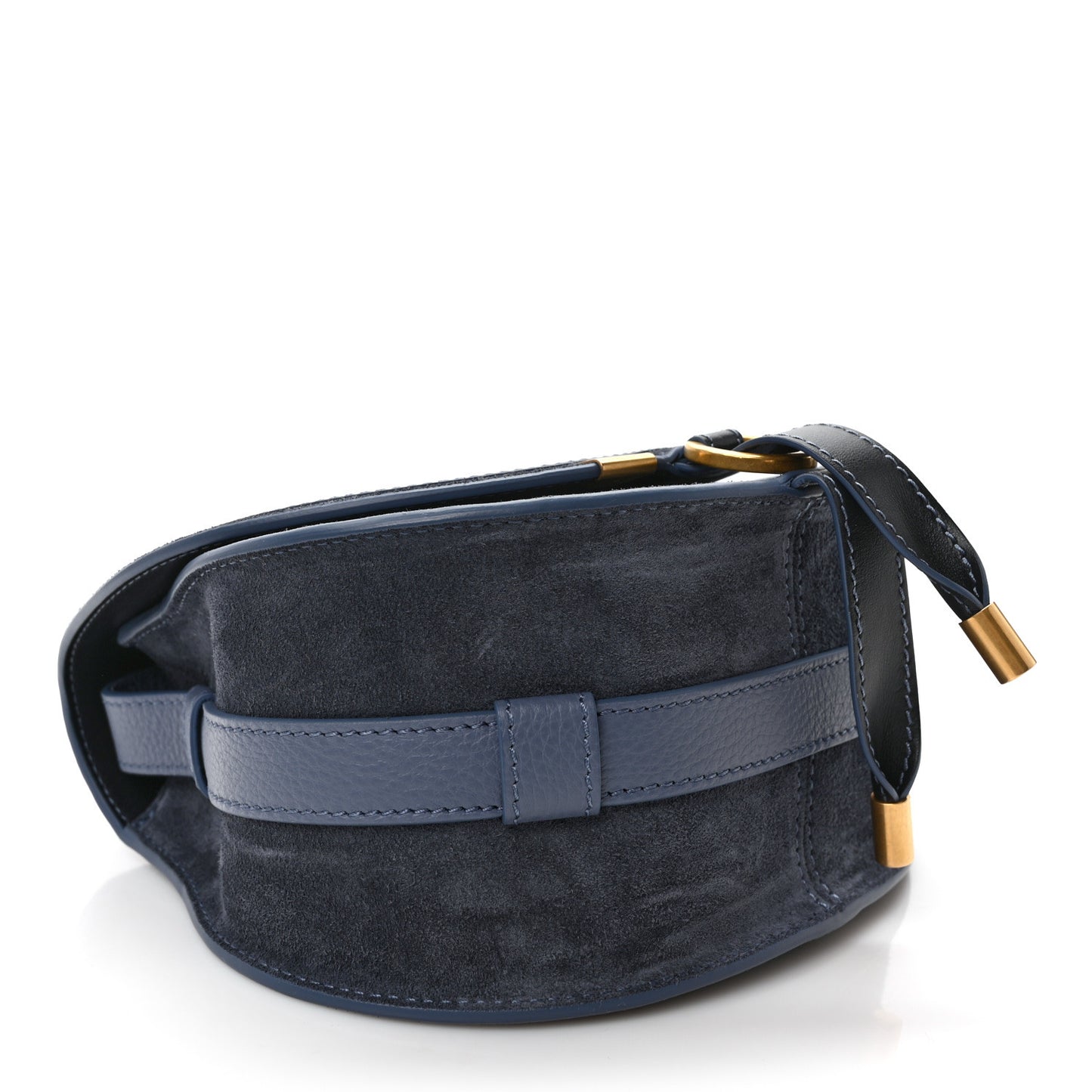 Suede Small Marcie Saddle Bag Graphite Navy