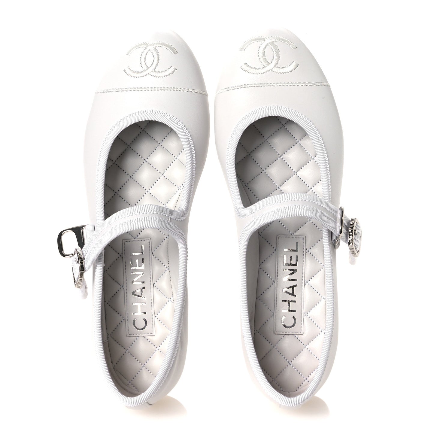 Lambskin Mary Jane Flats 36.5 White
