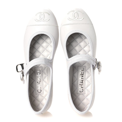 Chanel Lambskin Mary Jane Flats 36.5 White 2 of 11