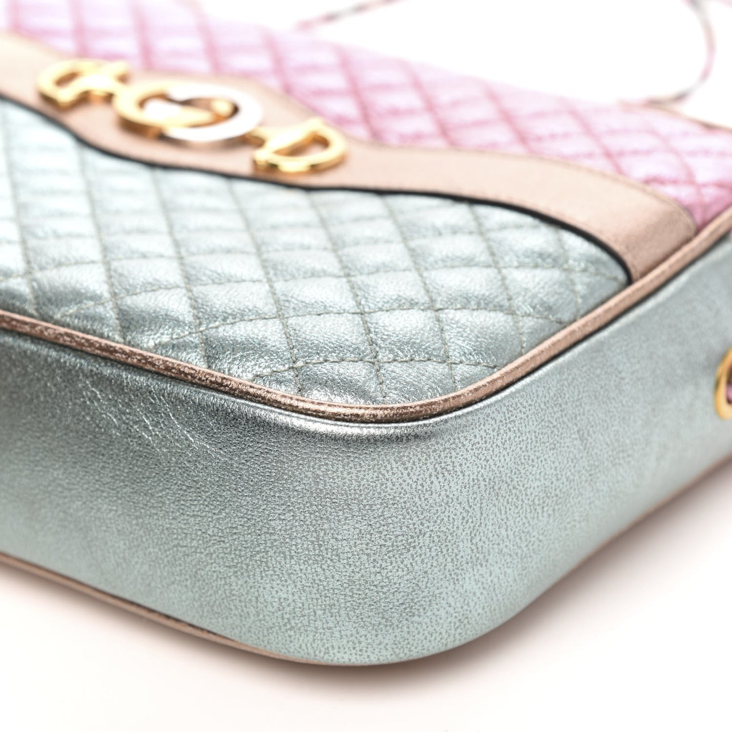 Laminated Nappa Trapuntata Small Zumi Shoulder Bag Rosa Lago Rame
