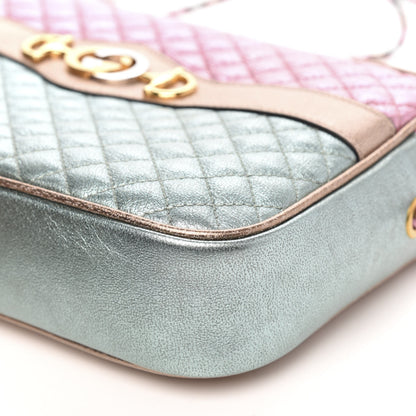 Gucci Laminated Nappa Trapuntata Small Zumi Shoulder Bag Rosa Lago Rame 9 of 9