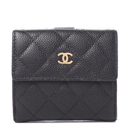 Chanel Caviar Quilted Compact French Flap Wallet Black 1 of 6