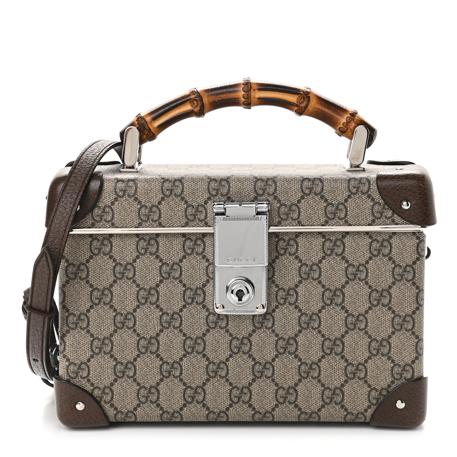 Gucci GG Supreme Monogram Globe-Trotter Beauty Case Brown 1 of 9