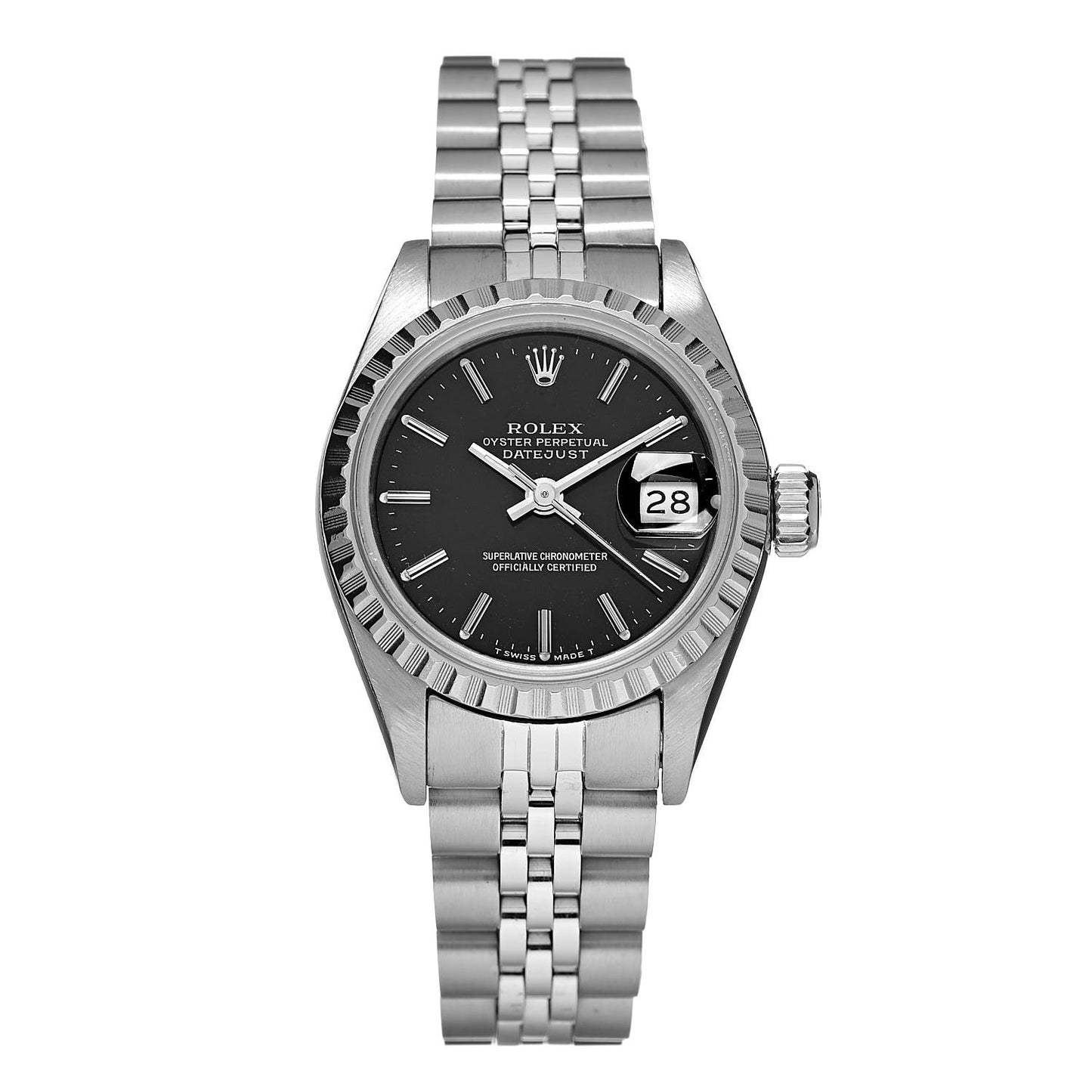 Stainless Steel 26mm Oyster Perpetual Datejust Watch Black 69240