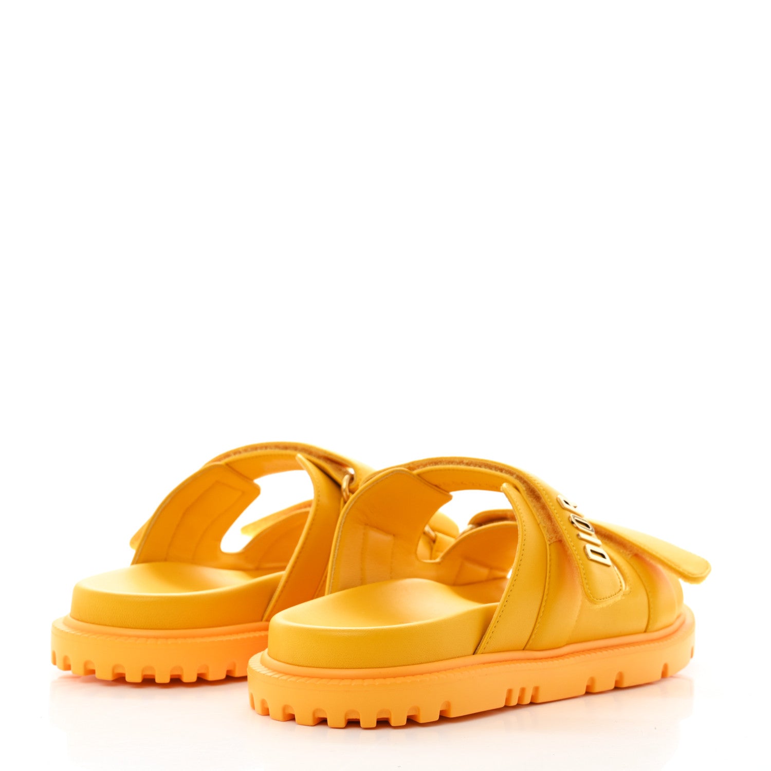 Christian Dior Lambskin Dioract 10mm Slide Sandals 39 Amber Yellow 4 of 8