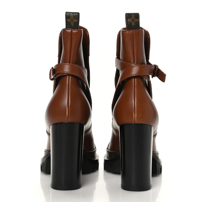Louis Vuitton Calfskin Monogram Star Trail Ankle Boots 40 Cognac 5 of 10