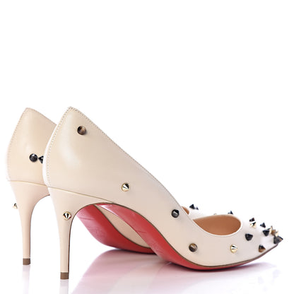 Christian Louboutin Kid Degraspike 70 Pumps 37 White Ivory Pop Corn 4 of 9