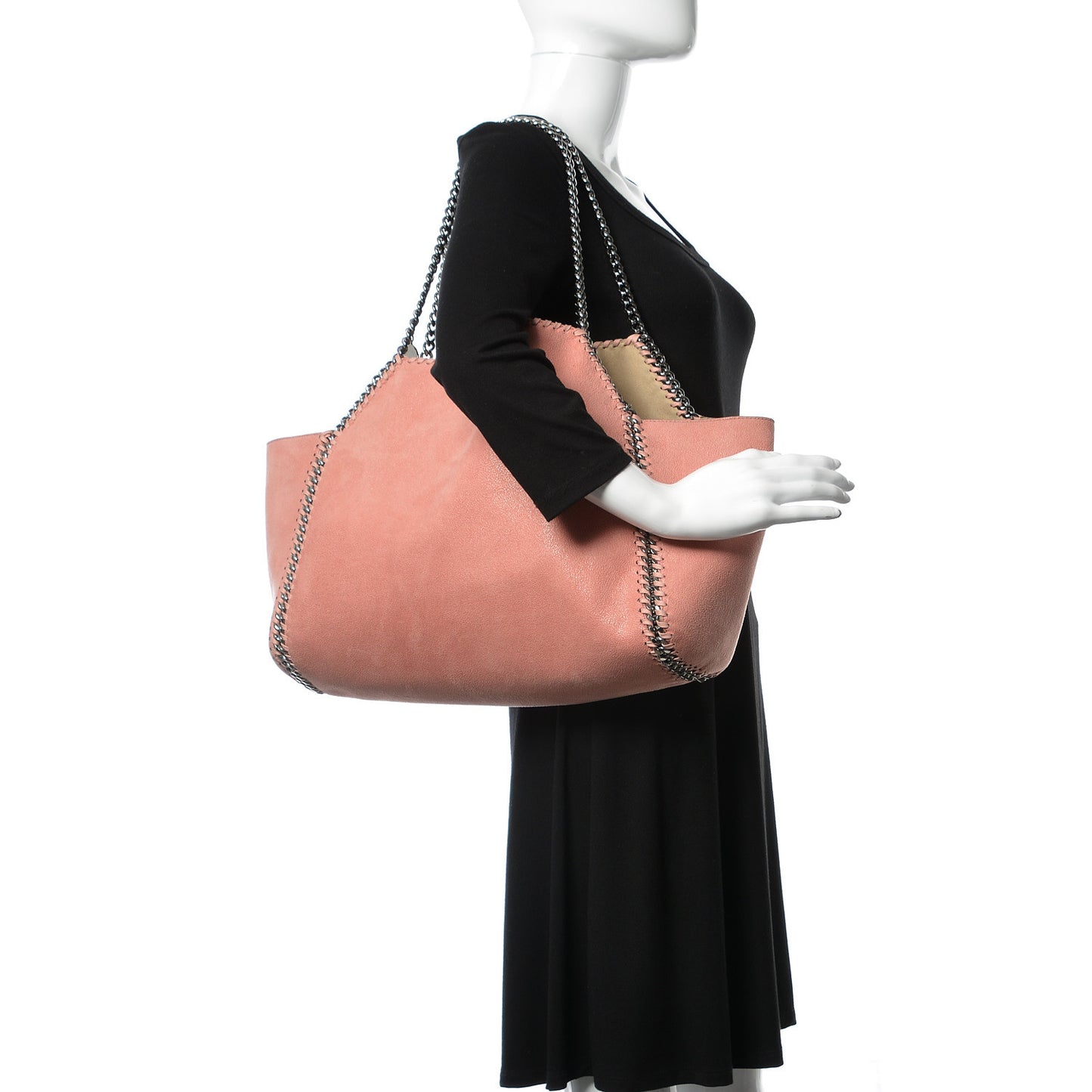 Shaggy Deer Falabella Reversible Tote Blush Pink Beige