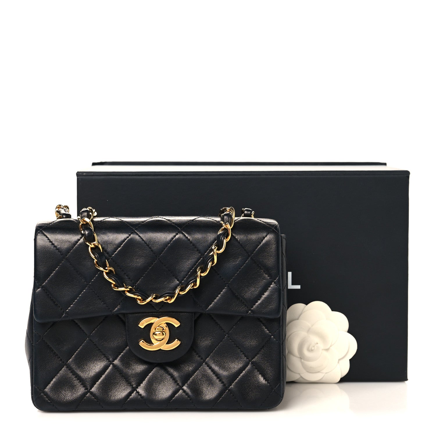 Chanel Lambskin Quilted Mini Square Flap Black 12 of 12