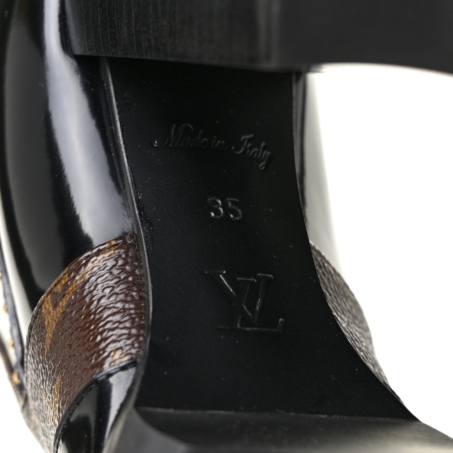 Glazed Calfskin Monogram Star Trail Ankle Boots 35 Black