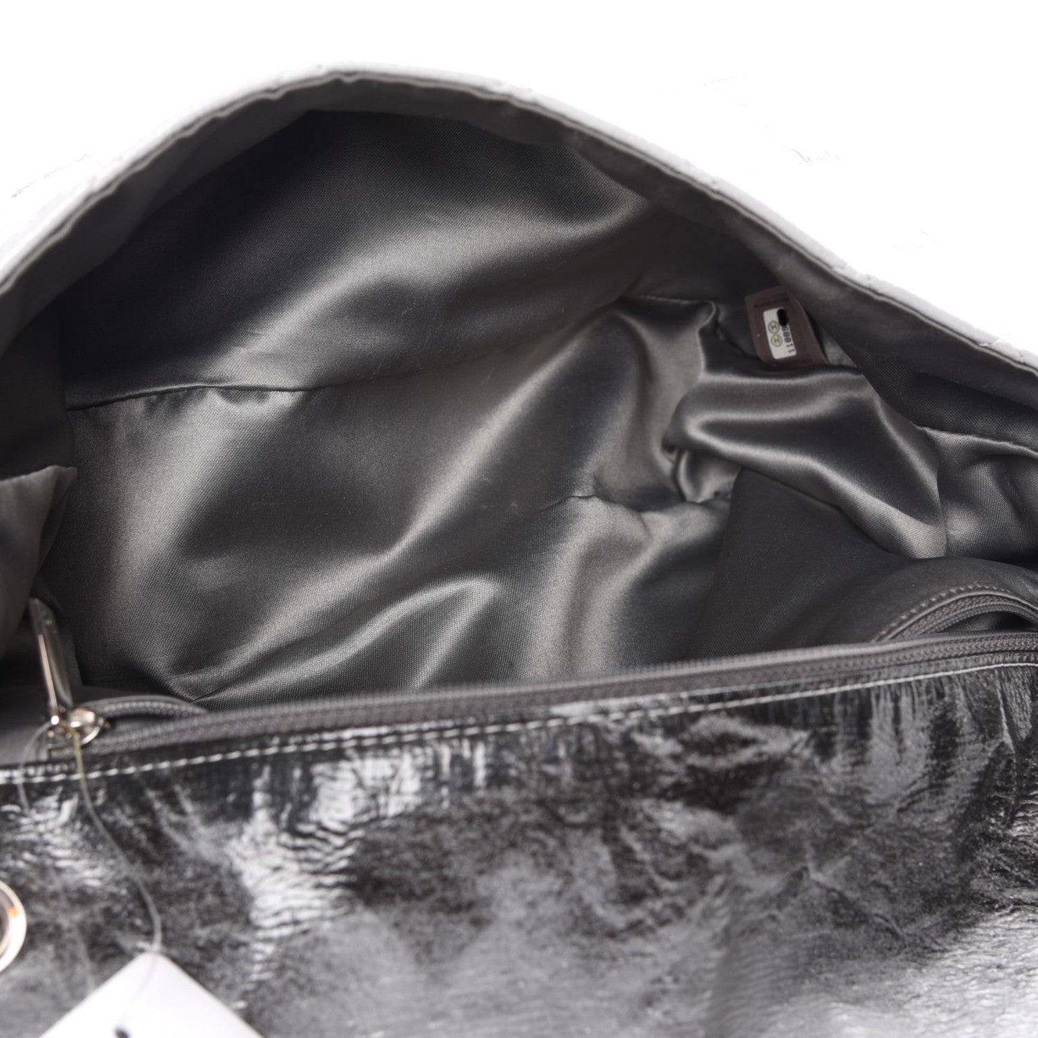 Chanel Vinyl Quilted Jumbo Melrose Degrade Flap Black 5 of 7