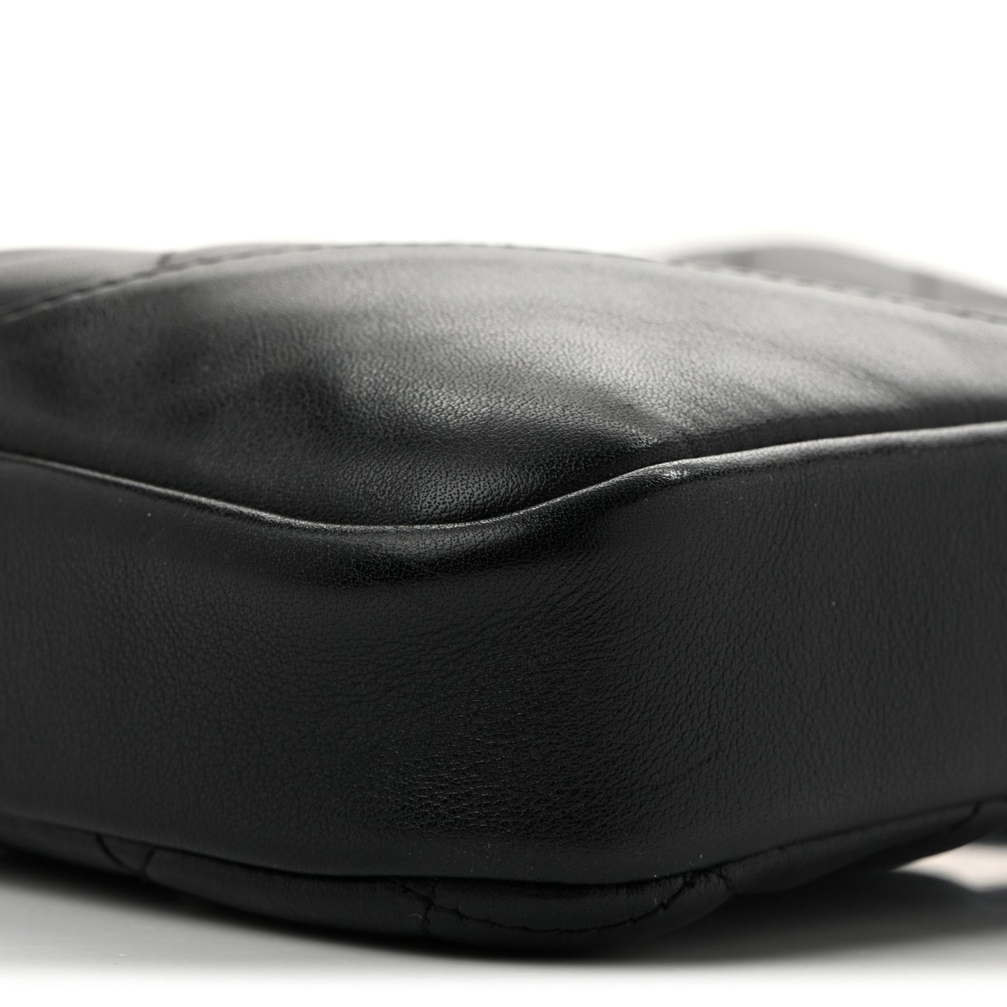 Calfskin Quilted Medium Cambon Messenger Black White