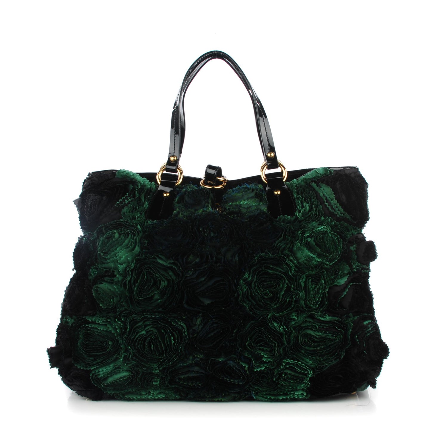 Silk Medium Georgette Rosier Tote Green Black