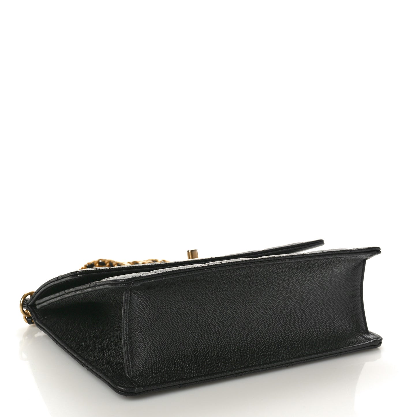 Caviar Quilted Chain Frame Flap Black