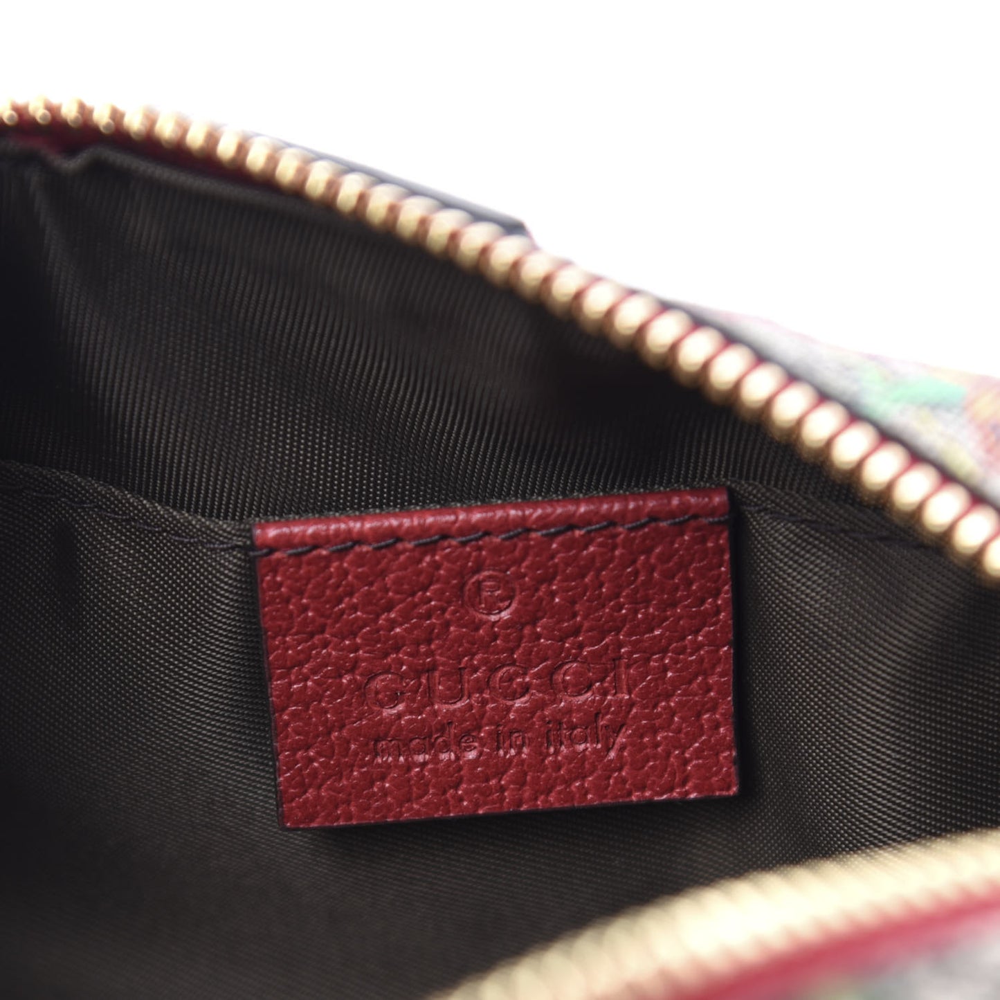 Soft GG Supreme Monogram Flora Calfskin Small Ophidia Cosmetic Case Beige Ebony Multicolor Rosso