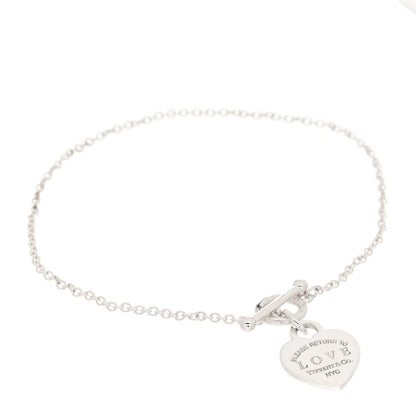Tiffany Sterling Silver Enamel Return to Tiffany Love Heart Tag Toggle Bracelet Blue 2 of 5