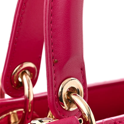 Christian Dior CHRISTIAN DIOR Lambskin Cannage Medium Lady Dior Fuchsia 11 of 11