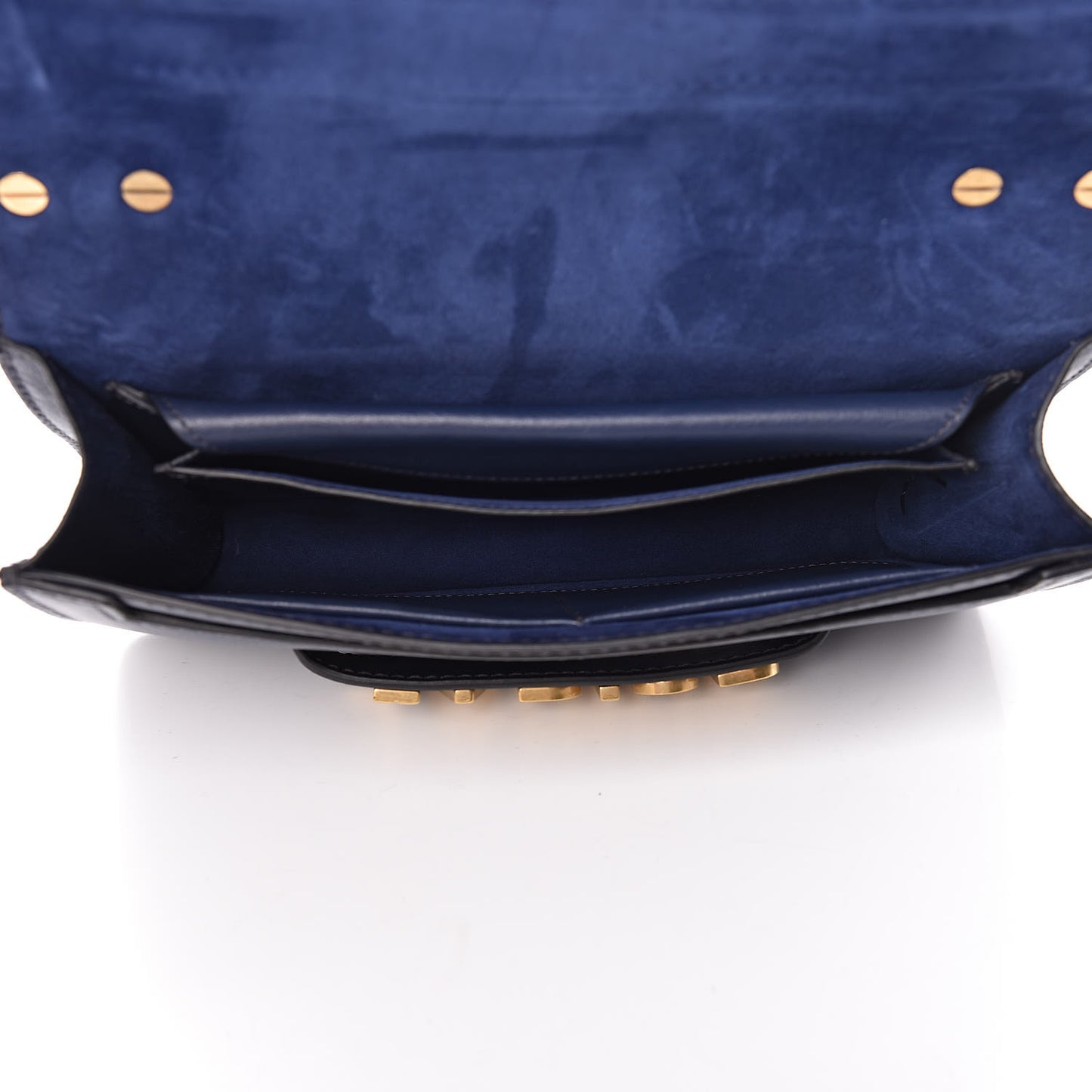 Calfskin J'Adior Chain Flap Bag Navy Blue