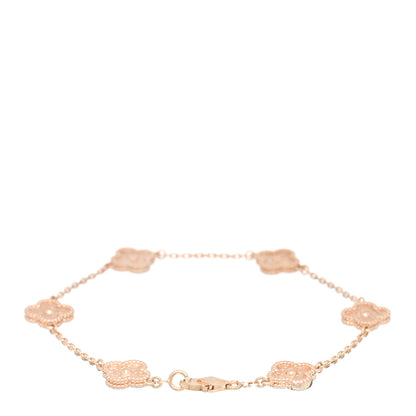 Van Cleef & Arpels 18K Rose Gold 6 Motifs Sweet Alhambra Bracelet 2 of 3