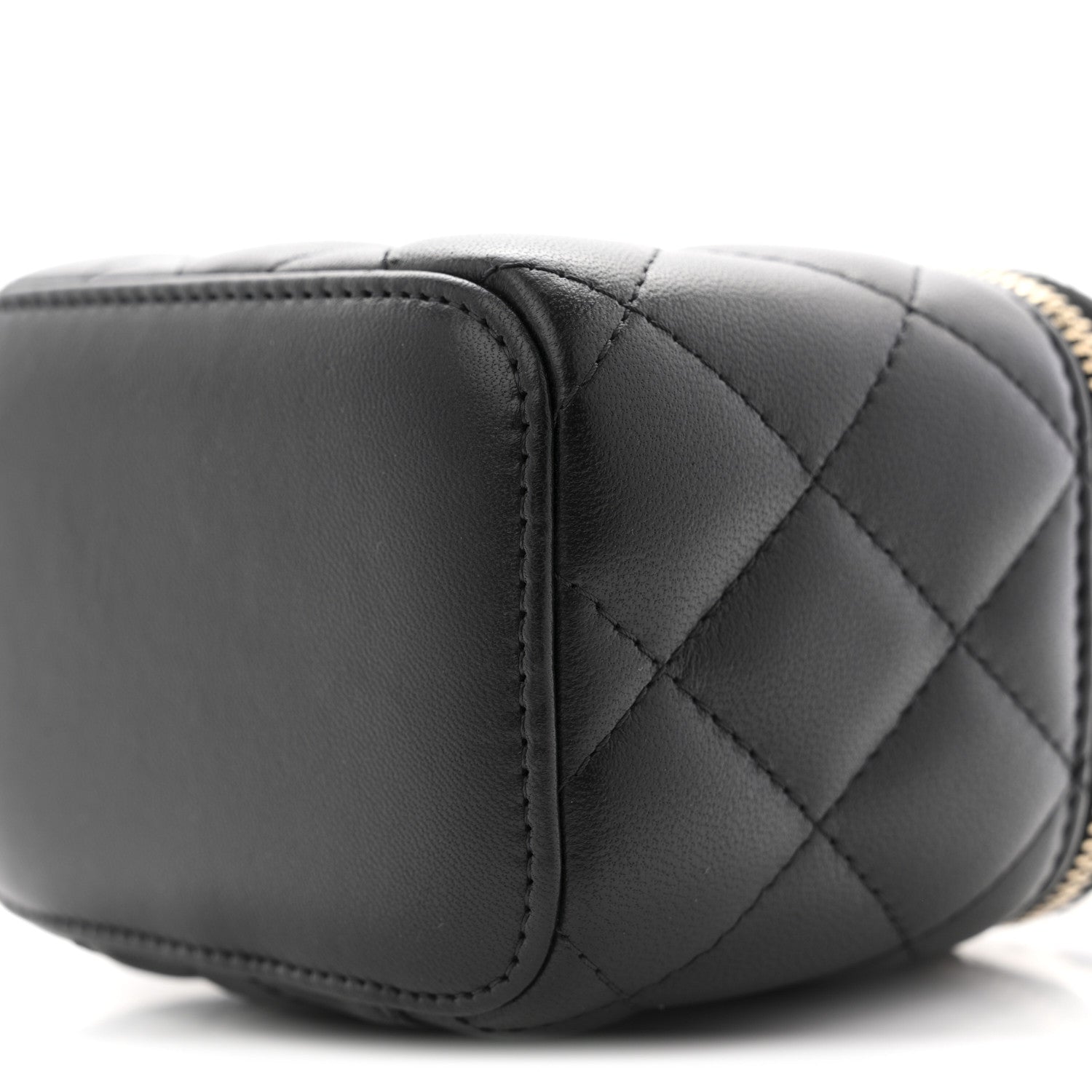 Chanel Lambskin Quilted Mini Pearl Crush Vanity Case With Chain Black 10 of 12