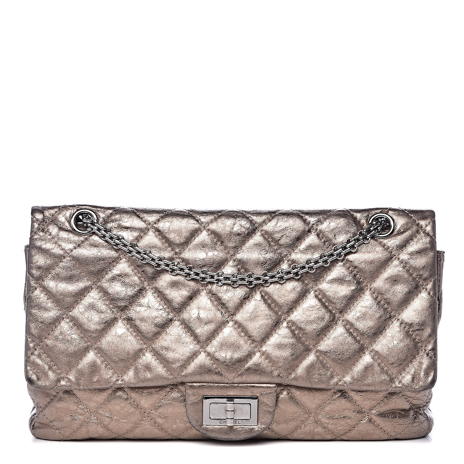 Chanel Metallic Aged Calfskin Quilted 2.55 Reissue 227 Flap Dark Silver 1 of 15