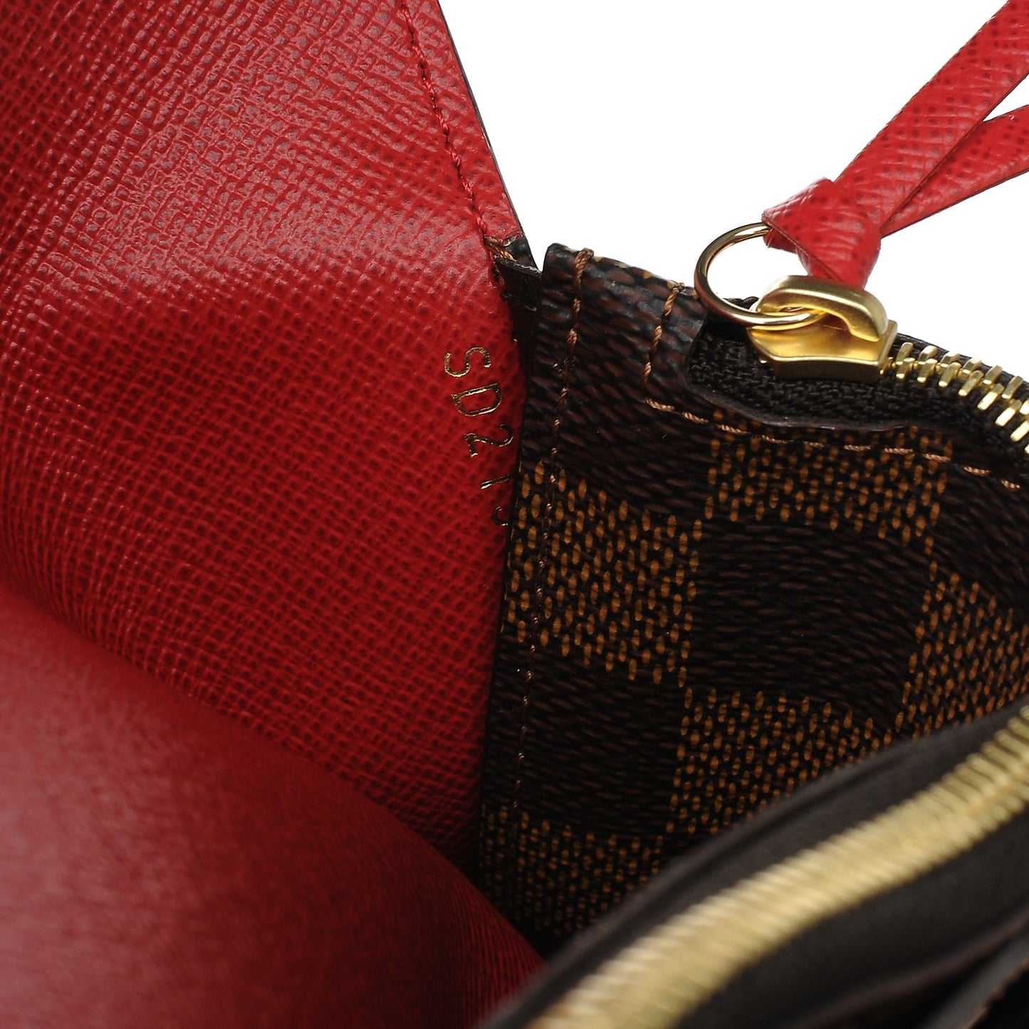 Damier Ebene Josephine Wallet Red