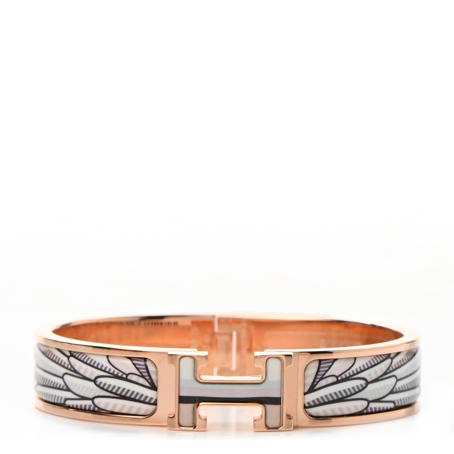 Hermes Enamel Narrow Pegase Pop Clic Clac H Bracelet PM Sable Soie 1 of 6