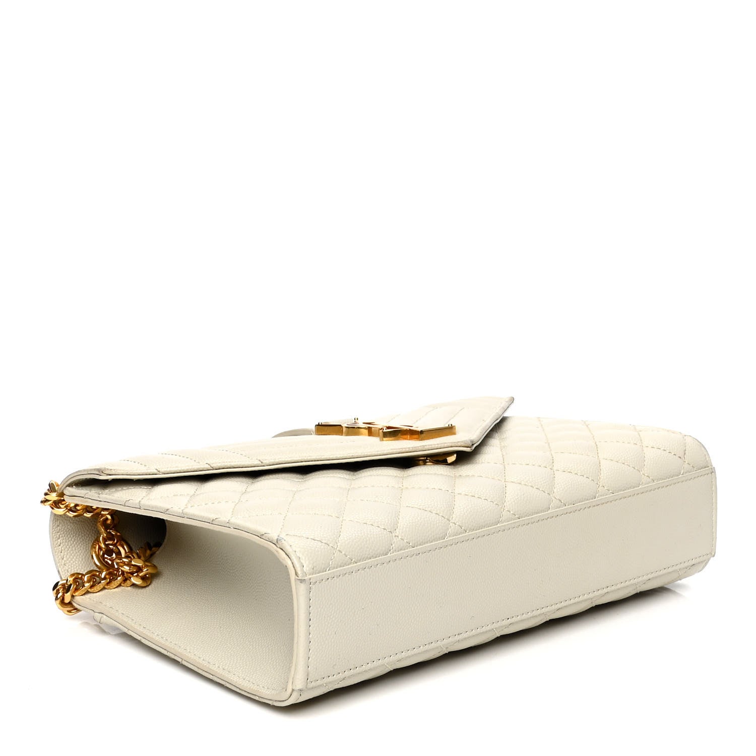 Saint Laurent Grain De Poudre Textured Mixed Matelasse Medium Triquilt Monogram Satchel Porcellana 3 of 7