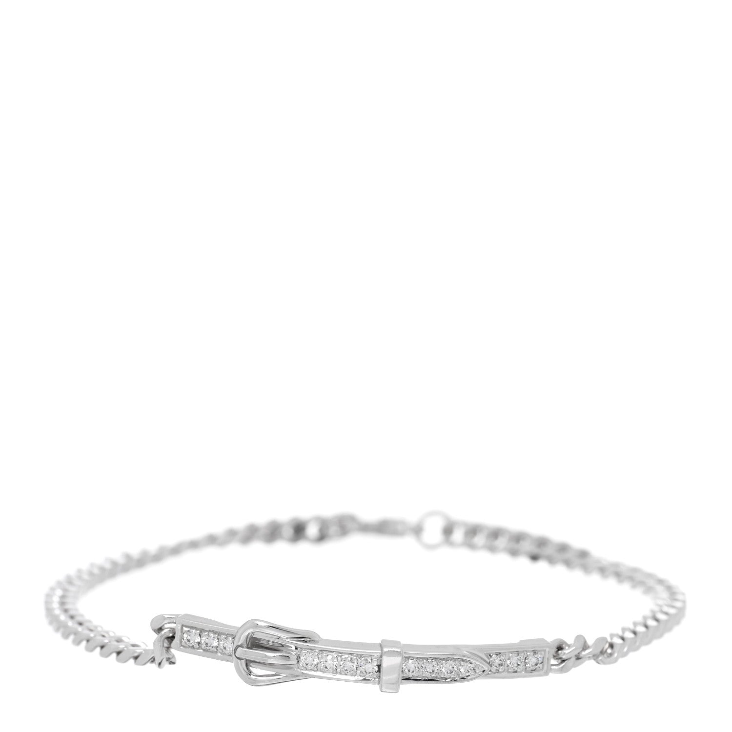 Hermes 18K White Gold Diamond Etriviere Bracelet 1 of 4